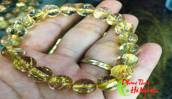 vòng tay đá thạch anh tóc vàng